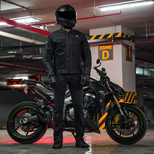 Wd Miami Mesh Summer Motorcycle Jacket Adventure Riding Lightweight Mesh Motorcycle Jacket For Men Reflective Panels Ce Armored (Black-Medium)) #TOP4