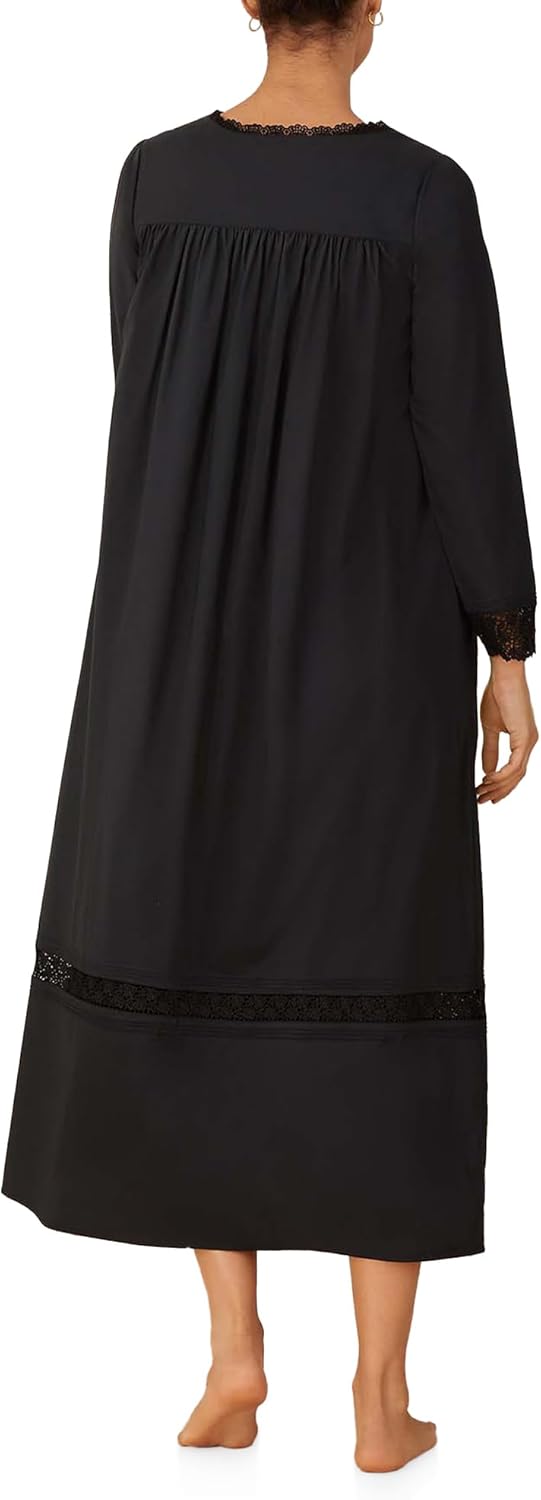 Eileen West Sleepwear & Loungewear for Women - Portofino Collection - 100% Cotton Soft Lightweight Longsleeve Long Robe - Image 4