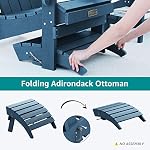 SERWALL Folding Adirondack Footrest Without Assembly, All Weather Use Adirondack Footstool, Blue - Image 4