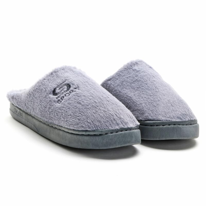 Image of Unisex Winter Flip Flop Slipper for Men and Women Soft Faux Fur Slip On Indoor Home Slides Slipper for Bedroom Sandals