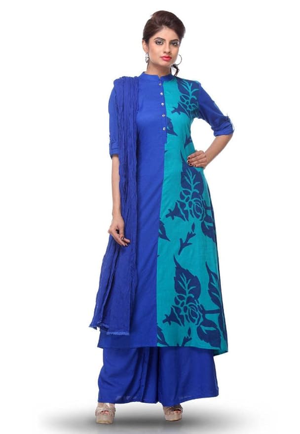 printed suit with plazo