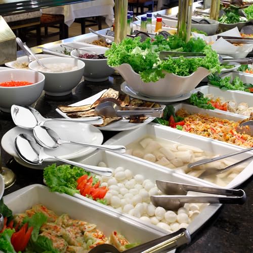 TIESOME Large Serving Spoon, 3 Pcs Serving Spoons Set, Stainless Steel Buffet Serving Spoon Table Spoons Long Handle Soup Spoons Cooking Spoon Kitchen Tool for Kitchen Cooking Restaurant Banquet - Image 5