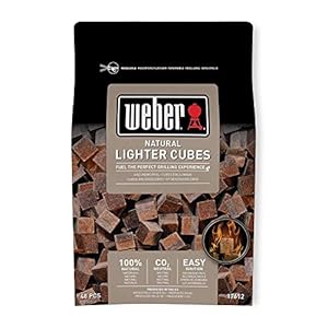 Weber Natural Lighter Cubes | BBQ Lighter Easy Ignition | 100% Natural Barbeque Lighters | Fire Lighters Multipack for…
