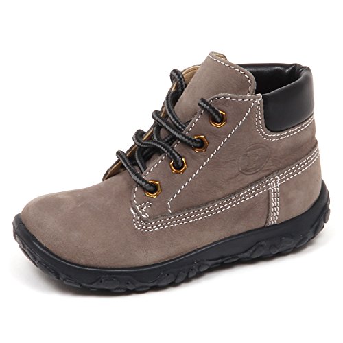 Basket Falcotto E3264 en cuir gris : chaussures premiers pas Naturino pour bébé garçon