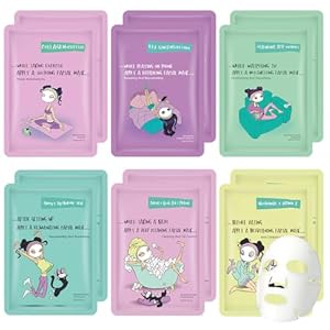 Face Masks Skincare Set for Girl,Moisturizing Collagen Facial Masks for Women Home Spa,Hyaluronic Acid Face Mask for All Skin Types,Day Night Facial Mask Hydrating,Deep Cleaning,Oil Contral(12Pack)
