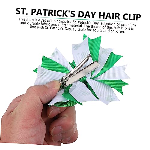 Pince à cheveux Saint-Patrick verte : set de 6 barrettes légères à clip métallique stable - 6