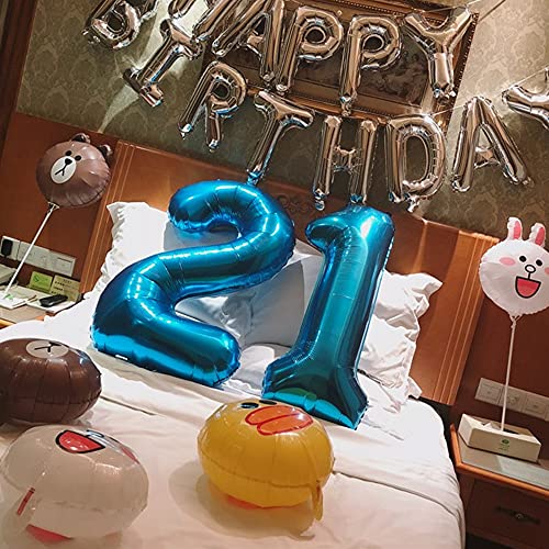 Jrzyhi Ballonnen, cijfers, luchtballon, 10e verjaardag, blauw, reusachtige folieballon, getal 10 heliumnummer, grote XXL… - Afbeelding 7