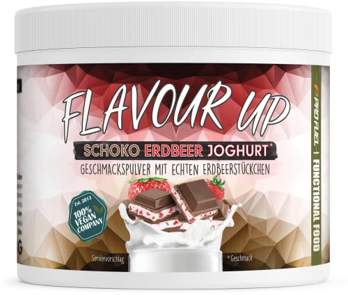 Geschmackspulver SCHOKO ERDBEERE JOGHURT 250g - Leckerer Geschmack und Süße - nur 11 kcal pro Portion - Vielseitig einsetzbar für Lebensmittel & Getränke - Flavour Powder - FLAVOUR UP