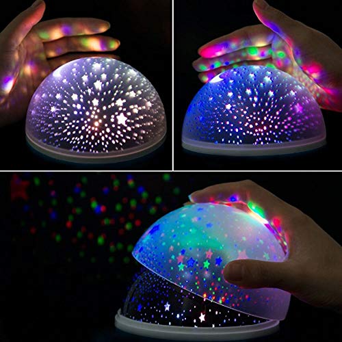 Luminaria Abajur Rotativa Festa Criança Neon Quarto Projetor Luz Ceu Estrelas Azul