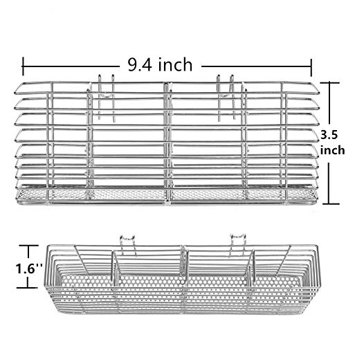 Slideep Stainless Steel Cutlery Utensil Holder Silverware Organizer Rack With Hooks Removable Drying Rack Silverware Holder Utensil Cutlery Basket Kitchen Dish Drainer Dish Drying Rack #TOP3