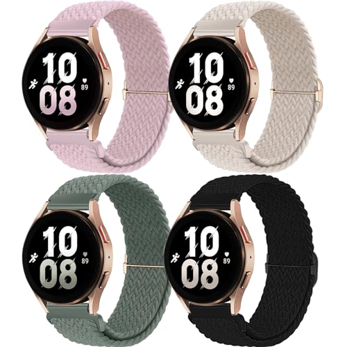 chinbersky 20mm Nylon Trenzado Correa Compatible con Samsung Galaxy Watch 7/6/5/4 Correa 40mm 44mm/5 Pro 45mm/Watch 4/6 Classic/Active 2 40mm 44mm/Watch3 41mm/Gear Sport/Gear S2 Classic