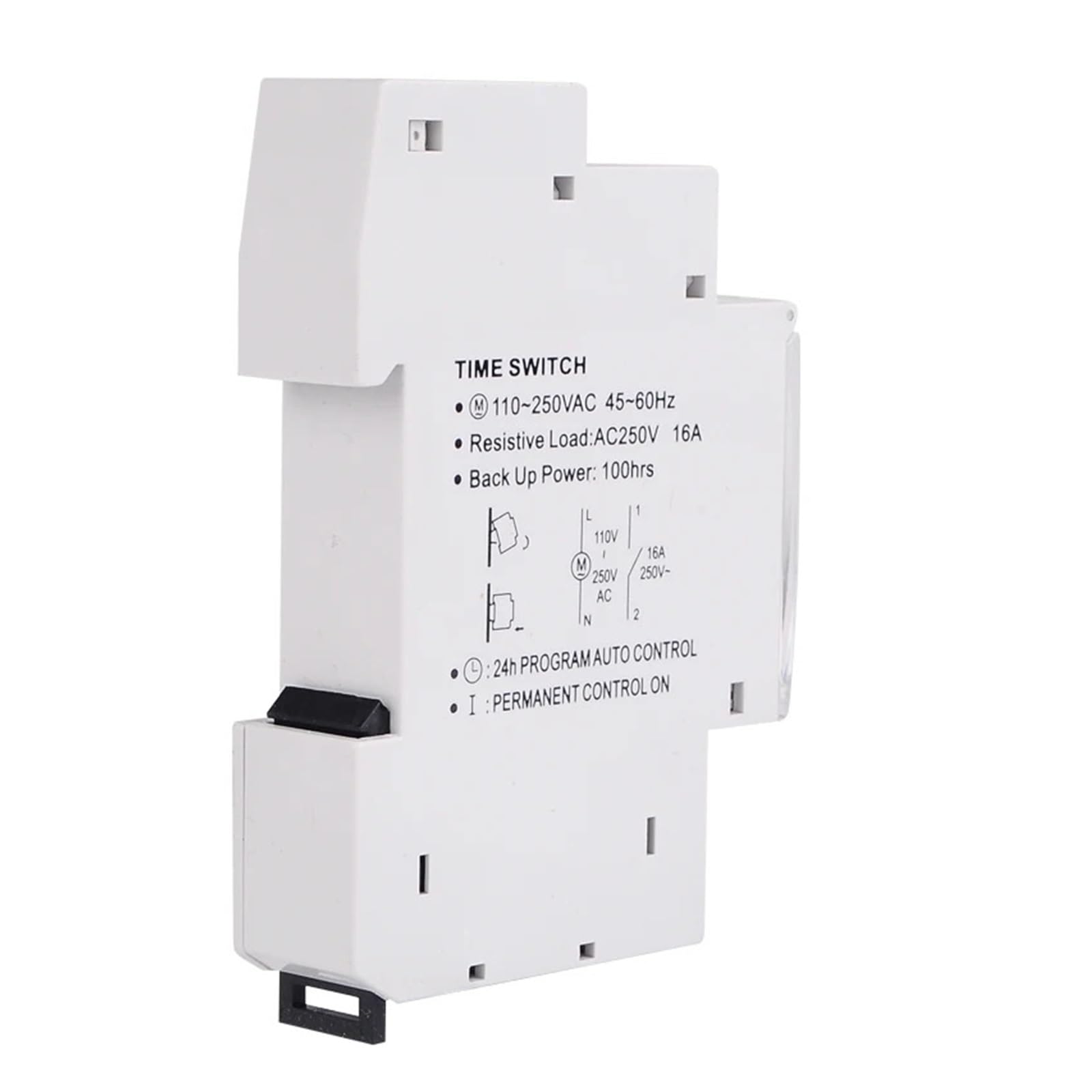 DEBLAN Entrada Universal 110~250VAC Intervalo de 15 Minutos 24 Horas Módulo de 18 mm Interruptor de Contador de Tiempo mecánico Instalación en riel DIN (Color : TM610C)