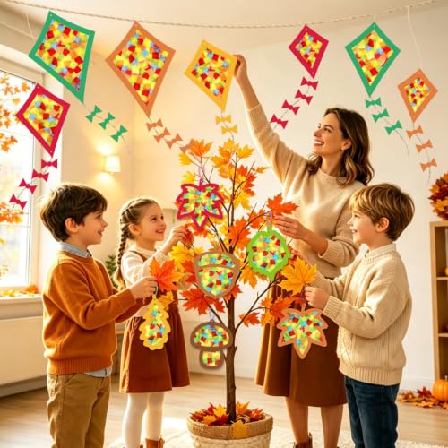Herbstbasteln für kinder, 24 PCS Herbstdeko Basteln, DIY Herbst Bastelset Herbst Basteln mit Kindern… – Ansicht 3
