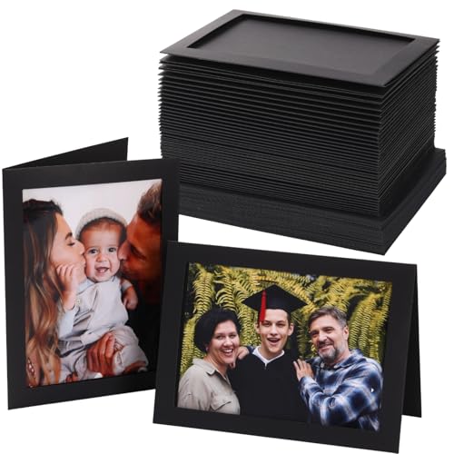 50 Sets Photo Frame Cards with Envelopes 5x7 Paper Picture Frames Bulk