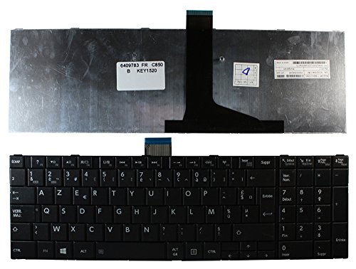 Clavier Toshiba C850-1LW réparer un ordinateur portable avec une frappe azerty noire fluide