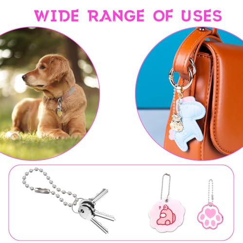 50 Stück Kugelkette 10cm Schlüsselanhänger Kette Edelstahl Perlen Rollenkette 2.4 mm Metall Hängekette Kugelkette mit Verschluss für Dog Tag Kette DIY Schmuckherstellung Schlüsselanhänger Basteln