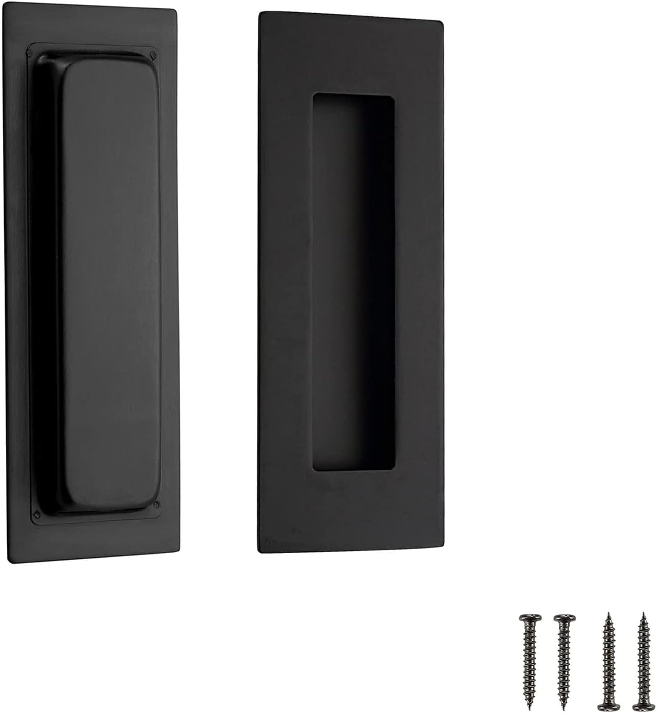 2 Pack Black Flush Pulls 120mm Length Sliding Door Handles Recessed Flush Finger Pull Matte Black Stainless Steel Cabinet Drawer Knob Sliding Door Handles for Door Cabinet Drawer Wardrobe