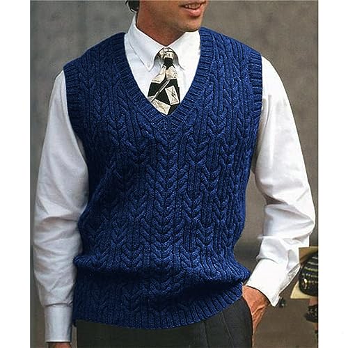 Sweater for Men V Neck Sleeveless Knitted Casual Fashion Formal Pullover Vest Slim Fit Cozy Winter Warm Solid Sweaters2