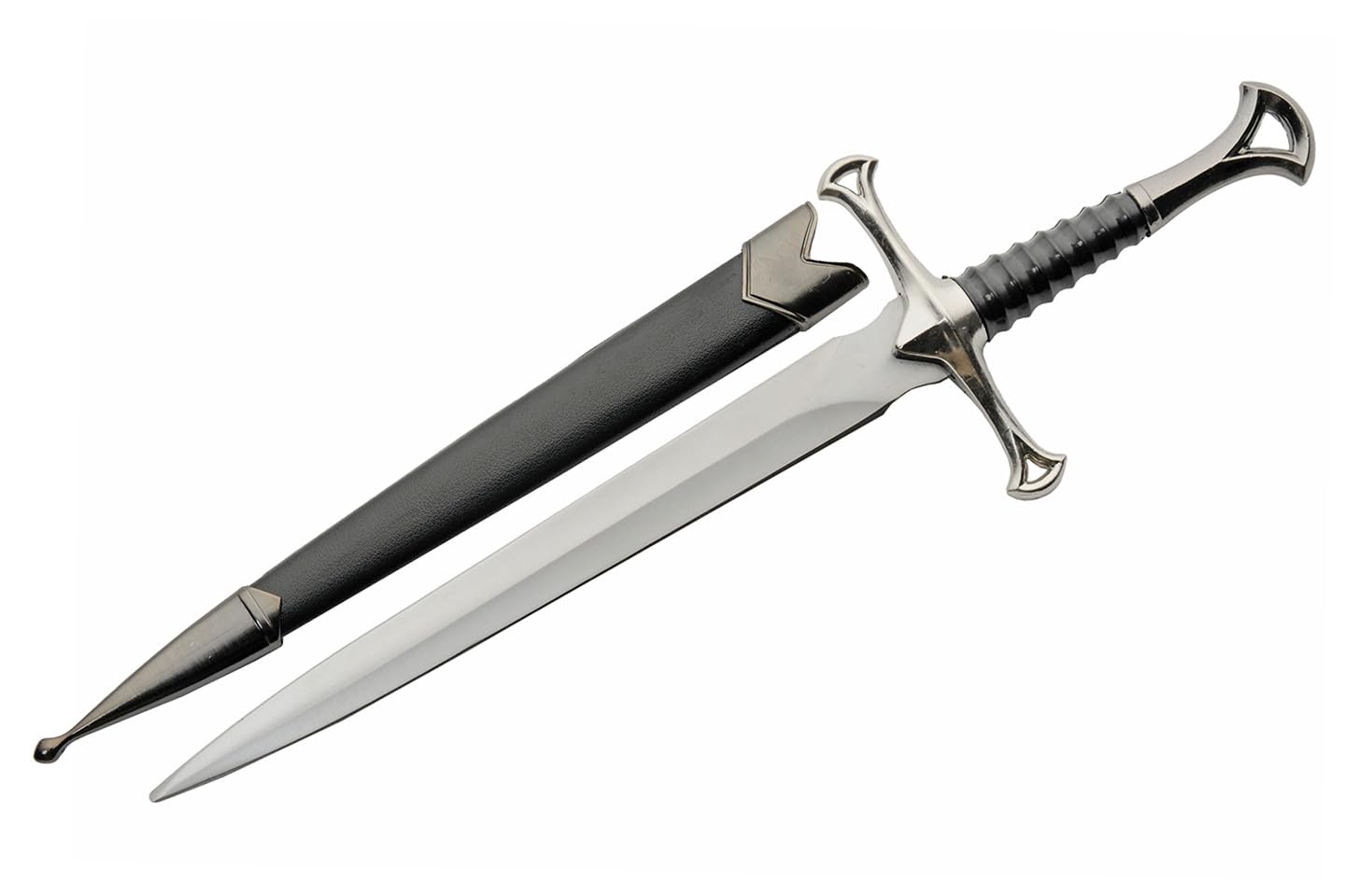 SZCO Supplies 12.5" Silver Needle Pointed Replica Dagger Knife With Sheath