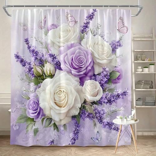 Rideau de douche papillons violets de qualité supérieure 183cm - 2