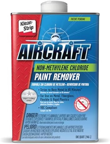 KLEAN-STRIP Aircraft Paint Remover, Professional Grade Paint Stripper for Cars & Metal Surfaces, VOC Compliant, 1 Quart