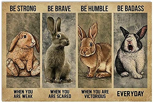 Rabbit Be Strong When You are Weak Be Badass Everyday Bar Pub Man �p�[�L���O �P�[�u ���^�� �u���L�Ŕ� �L�b�`�� �v���[�N �p�[�e�B�[ �F�� �M�t�g 8x12�C���` �v���[�N
