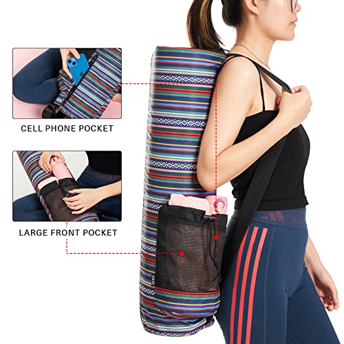 Fancy Forest Yoga Mat Bag Carrier For Yoga Mat Thick 1/4" 1/3"，Full Zipper With Large Pocket And Breathable Window,Suitable For Gym,Outdoor Yoga #TOP4