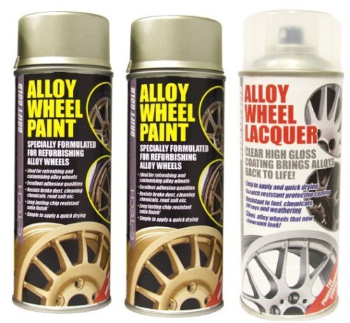 E-Tech 2 x Drift Gold Alloy Wheel Paint and 1 x Lacquer Kit - Etech