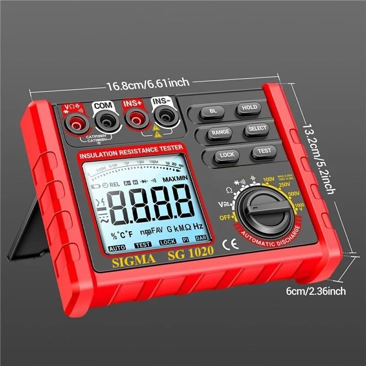 Image of Sigma Instruments Digital Insulation Resistance Tester SG 1020, 500V / 1000V DC Upto 2GOhm LCD Display