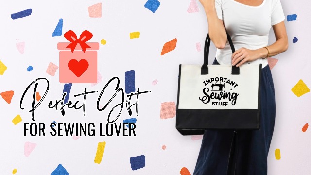 Bolso Tote de Lona para Costura con Cierre y Correa miniatura 7