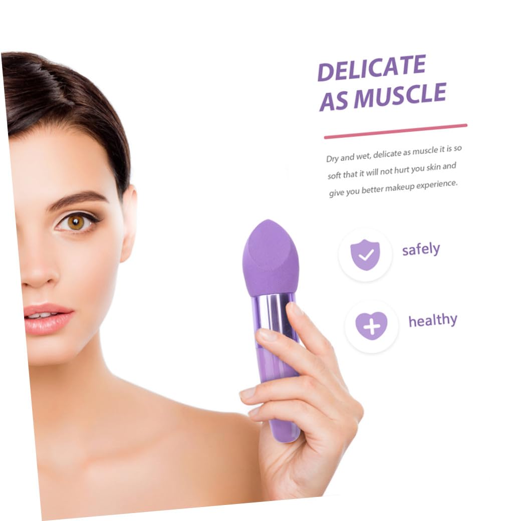 TEHAUX Set 6 Pezzi Penne Spugna per Trucco Viso, Accessori Make Up Portatili Manico Ergonomico, Adatte a Fondotinta, Cipria e Correttore, Uso Quotidiano e Professionale