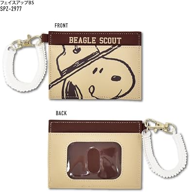 Snoopy Pass Case Regular Card Case 2 Pieces Synthetic Leather PU Leather Mini Small Coil Chain Simple