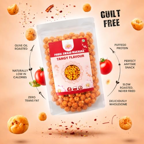 Image of PHOOL SWAAD Tangy Sweet & Spicy Glazed Makhana Zingy Flavour Snack 110GM