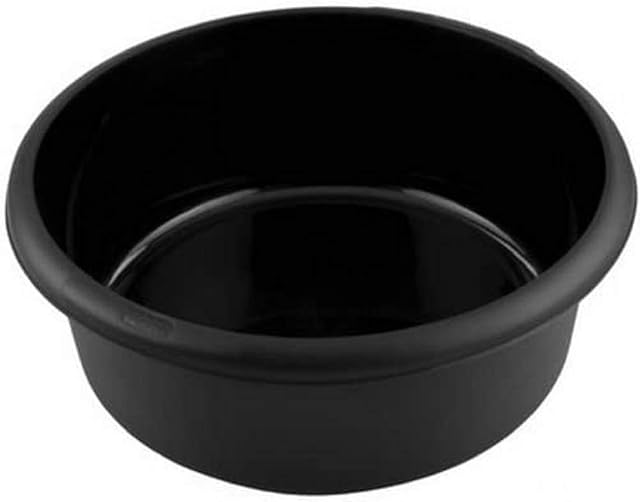 St@llion 34 x 34 x 13 cm Plastic Large Black Round Washing Up Bowl, Sink Tidy Organizer, Multipurpose Basin Mixing Washing Up Bowl Great for Home and Kitchen (Pack Of 1)