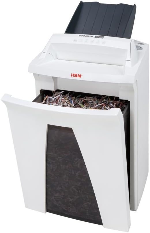 HSM SECURIO AF150 L4 Micro-cut Shredder with automatic paper feed; shreds up to 150 automatically/13 manually; 9 gallon capacity