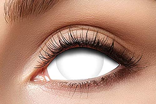 Zoelibat Eyecatcher 84092841.e09 - Farbige Sclera Kontaktlinsen, 1 Paar, für 6 Monate, Weiß, Karneval, Fasching, Halloween