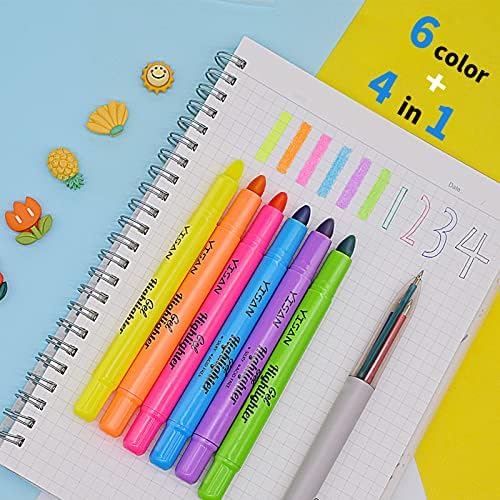 YISAN Bible Highlighters and Pens No Bleed,Bible Study Supplies,6 Gel Highlighters and Multicolor Pen for Journaling,Dry Markers,70603