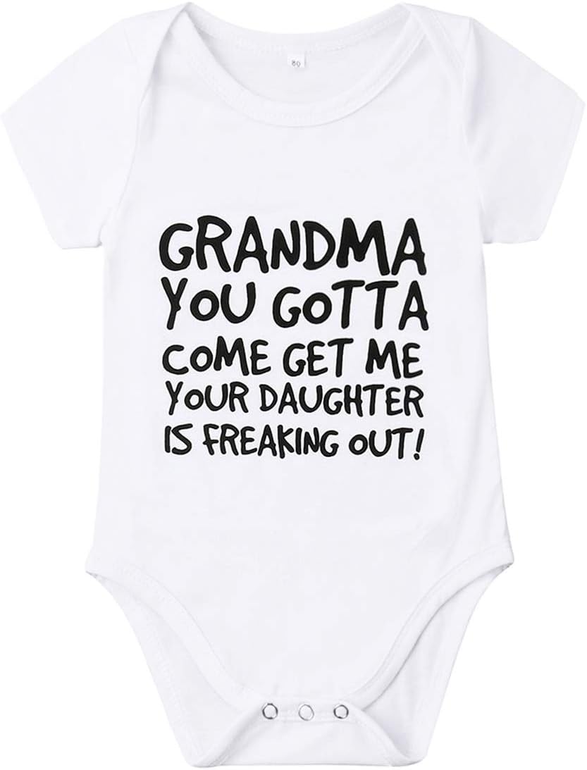 MAINESAKA Newborn Baby GOT My Mind ON My Mommy Paws Funny Bodysuits Rompers Outfits Grey 0-18M