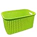 Tradineur - Cesta Colada Rectangular estilo MImbre, Pongo todo de Plástico,Cesta para ropa, Colores Para Elegir que te más Preferida53,5 x 36 x 26,5 cm (VERDE)