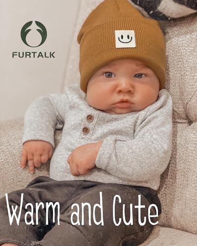 FURTALK 3 Pack Toddler Kids Beanie Baby Winter Hat Knit Boys Girls Kids Embroidered Warm Cap3