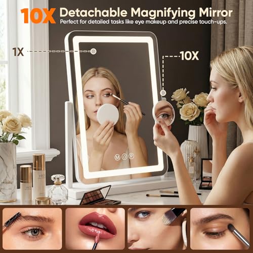 Espejo para maquillaje rectangular Antok con luces LED miniatura 3