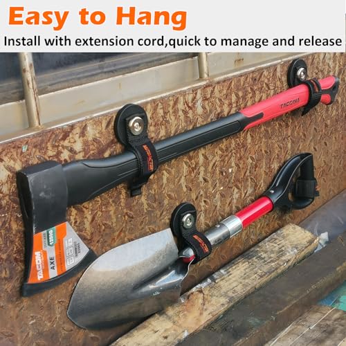 Image of MUTUACTOR Strong Magnetic Hooks with Storage Straps, Φ1.96 inch Anti-Slip Rubber Coated Heavy Duty Hooks,4PCS Universal Carrying Storage Extension Cords, Hoses, Ropes Organization in Garage Workshop RVs