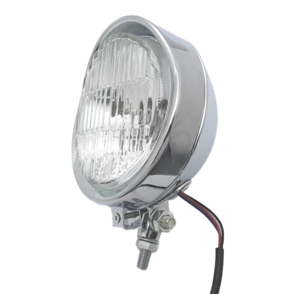 Phares avant Phare chromé pour motos, 5.7 pouces, 12V