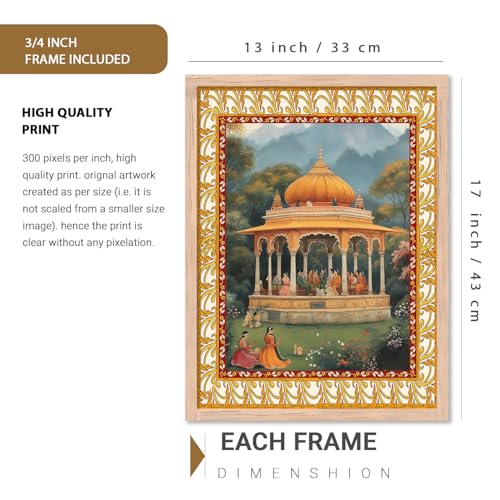 Image of Kotart Traditional Indian Wall Art Paintings for Living Room | Framed Wall Painting for Home Room Bedroom Office Wall Decor | Paintings For Home Decoration| Wall Poster With frames | Painting for Wall Decoration (Art 6, (13x17 inch), Framed)
