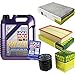 Produktbild QR-PARTS 69371642 Filter Set Inspektionspaket 5 Liter Motoröl Leichtlauf High Tech 5W-40 MANN-FILTER Innenraumfilter Luftfilter Ölfilter