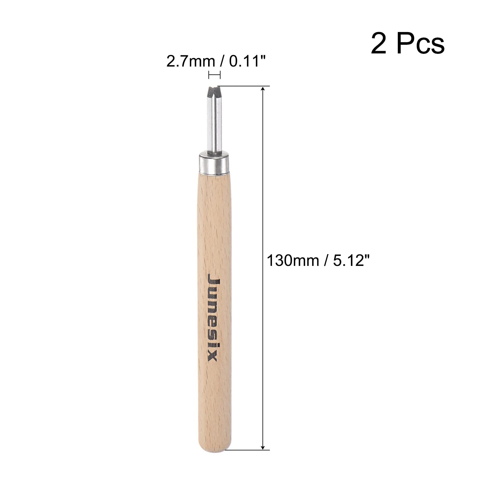 uxcell Wood Carving Knife Tools Chisels, 2.7mm 65# Manganese Steel Medium Triangle Sculpting Graver for DIY Craft Sculpture Carpenter Beginners Experts, 2pcs