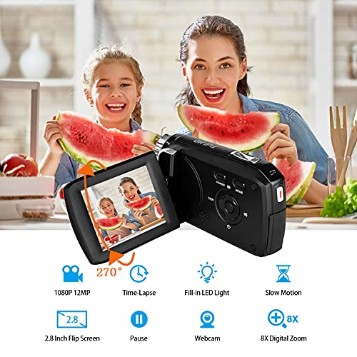 Video Camera Camcorder for Kids Full HD 1080P 30FPS 36.0MP Digital Cameras Recorder for YouTube TikTok 2.8 Inch 270… - Image 4