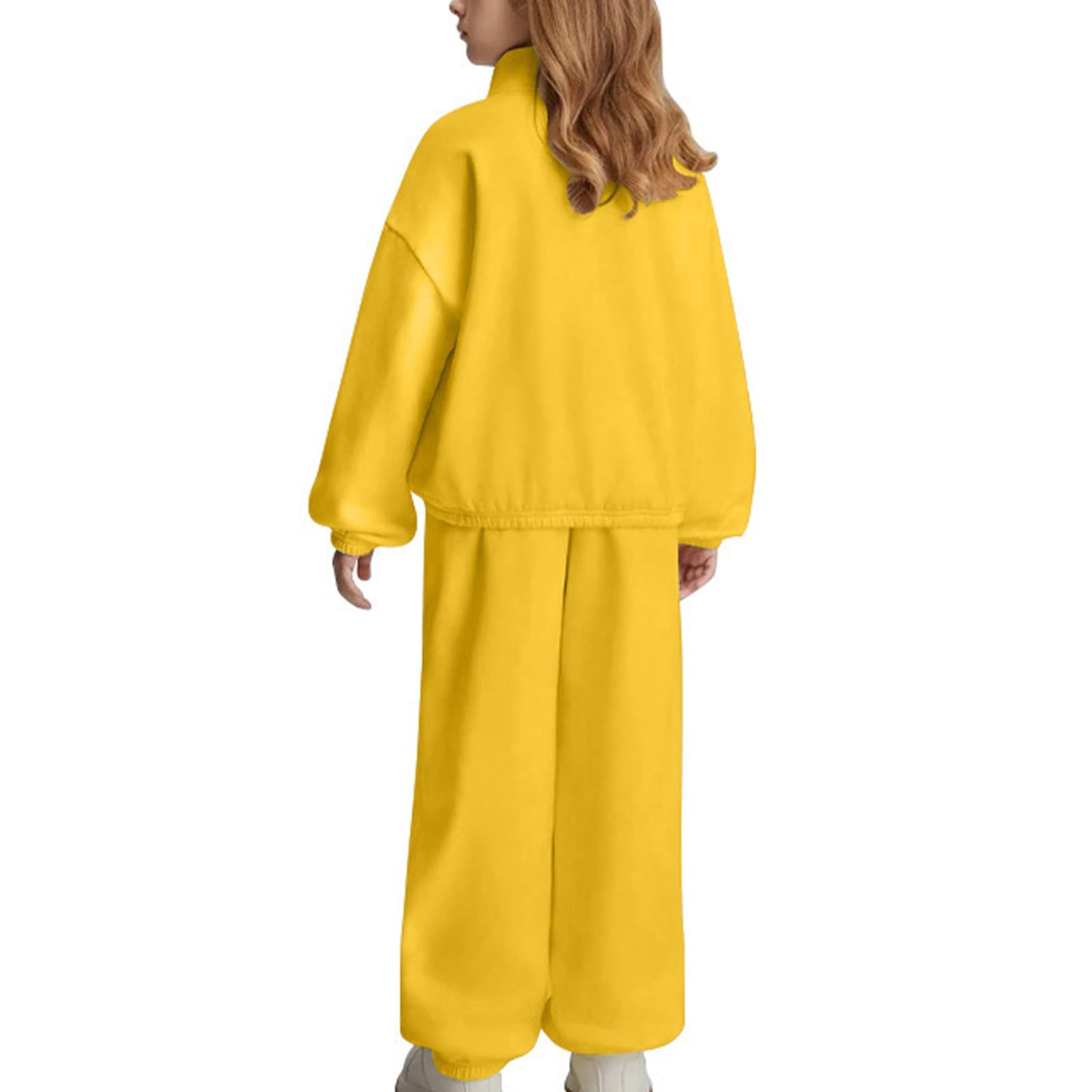 Trainingsanzug für Mädchen, Viertelreißverschluss, Hoodie, Jogger-Set