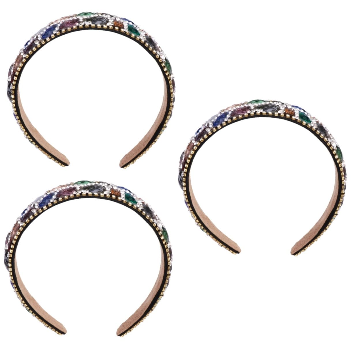 FRCOLOR 3stücke Kreative Haarschmuck Haarreifen Mit Bunten Kristallen Stilvolle Haaraccessoires Für Und Mädchen Für Verschiedene Anlässe