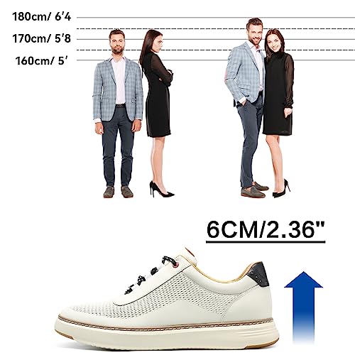 Image of CHAMARIPA Men's Height Increase Shoes - Mesh Lace up Light-Weight Breathable Height Increase Walking Shoes - 2.36 Inches Taller